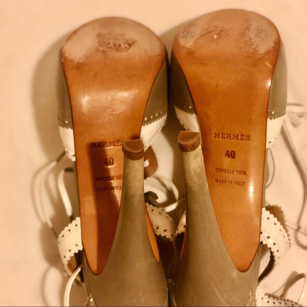 Hermès Brogue lace-up platform Sandals - Picture 5 of 6